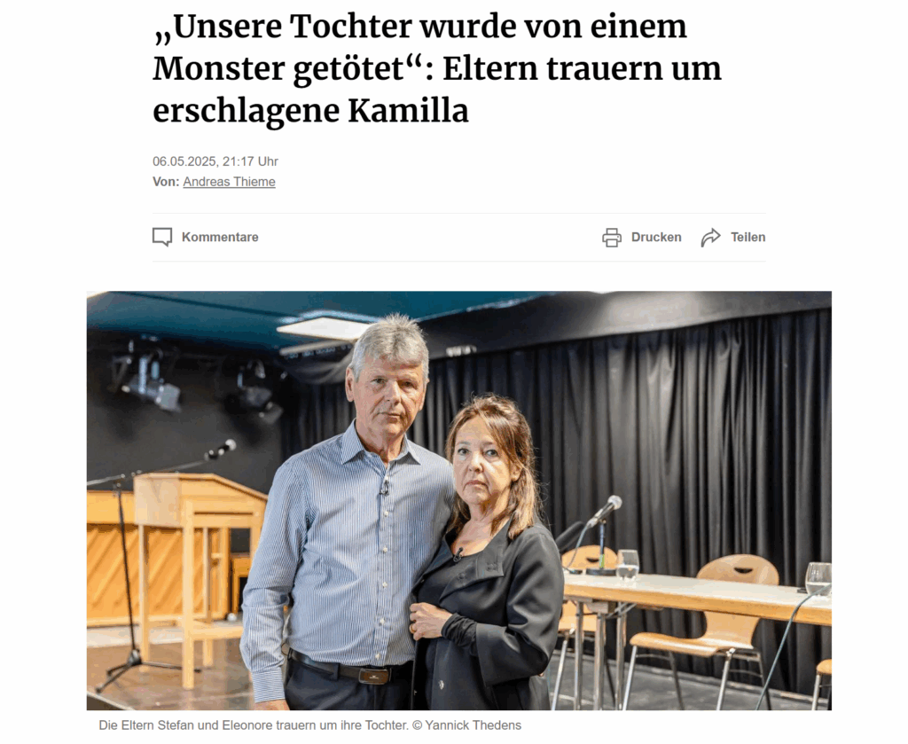 Eheleute Nagy in Pressekonferenz im Mordfall Kamilla
