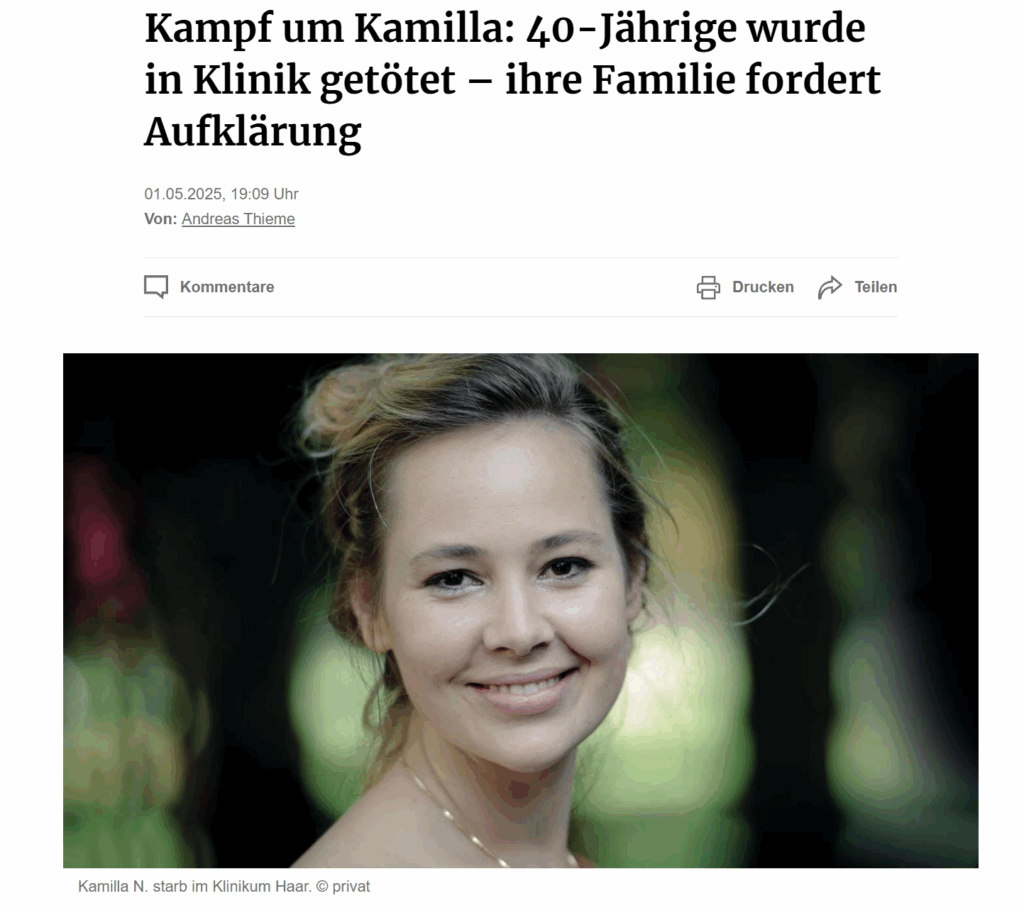 Porträt Kamilla N. in Zeitungsartikel Merkurs
